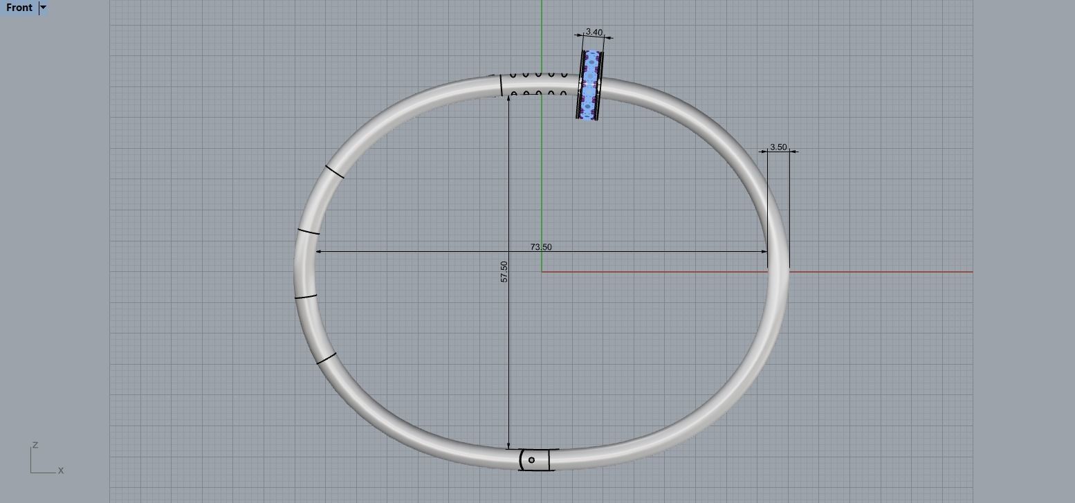 Juste un clou Bracelet 21 Size with Gems N89 3D print model_7