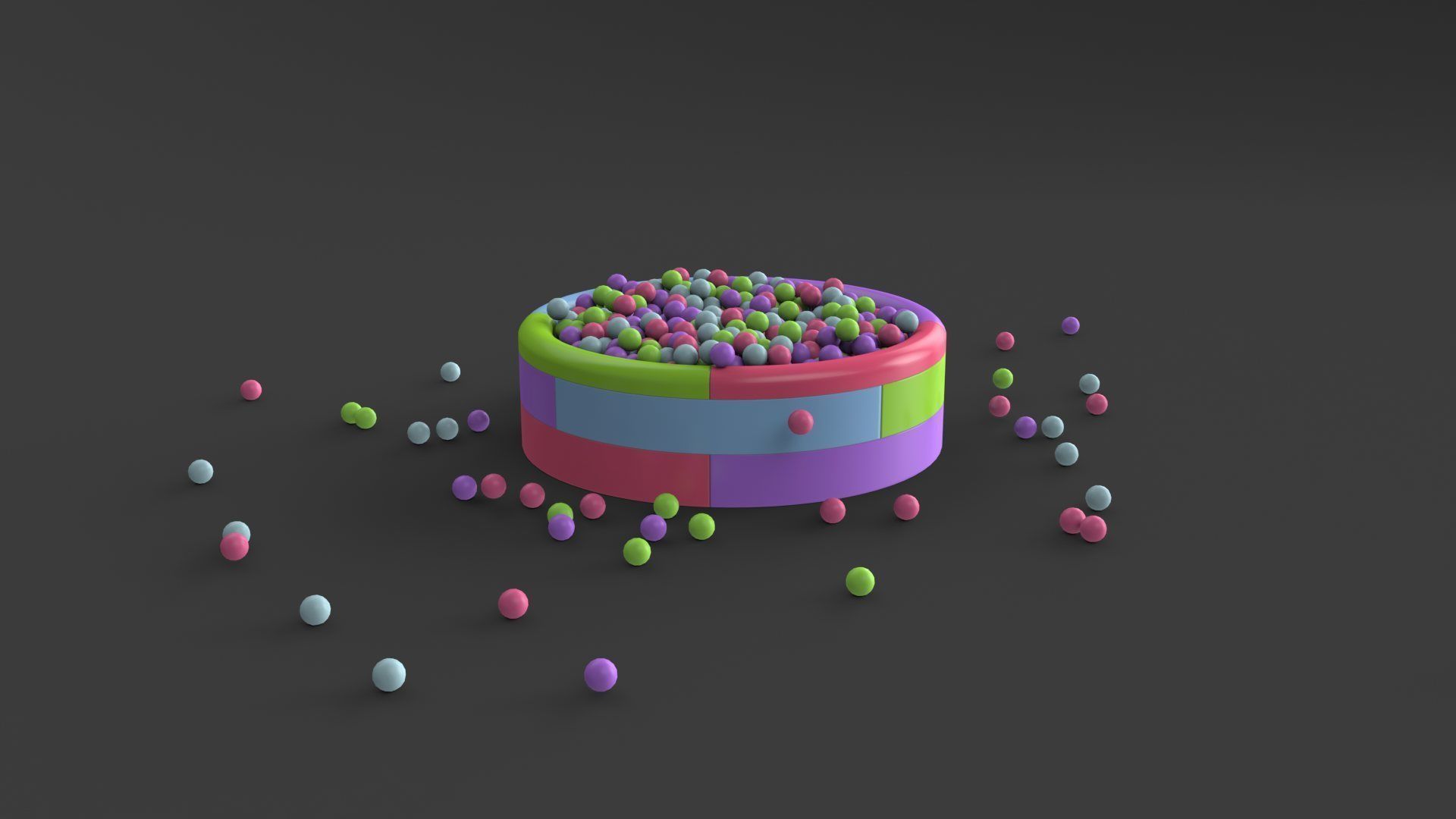 Pool Balls Animated 3D model_7