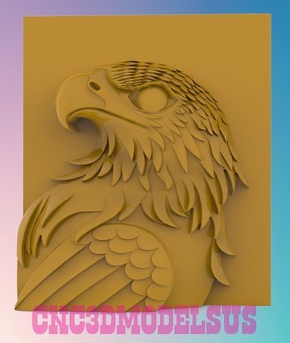 Eagle panel 3 3D MODEL STL FILE FOR CNC ROUTER LASER 3D print model