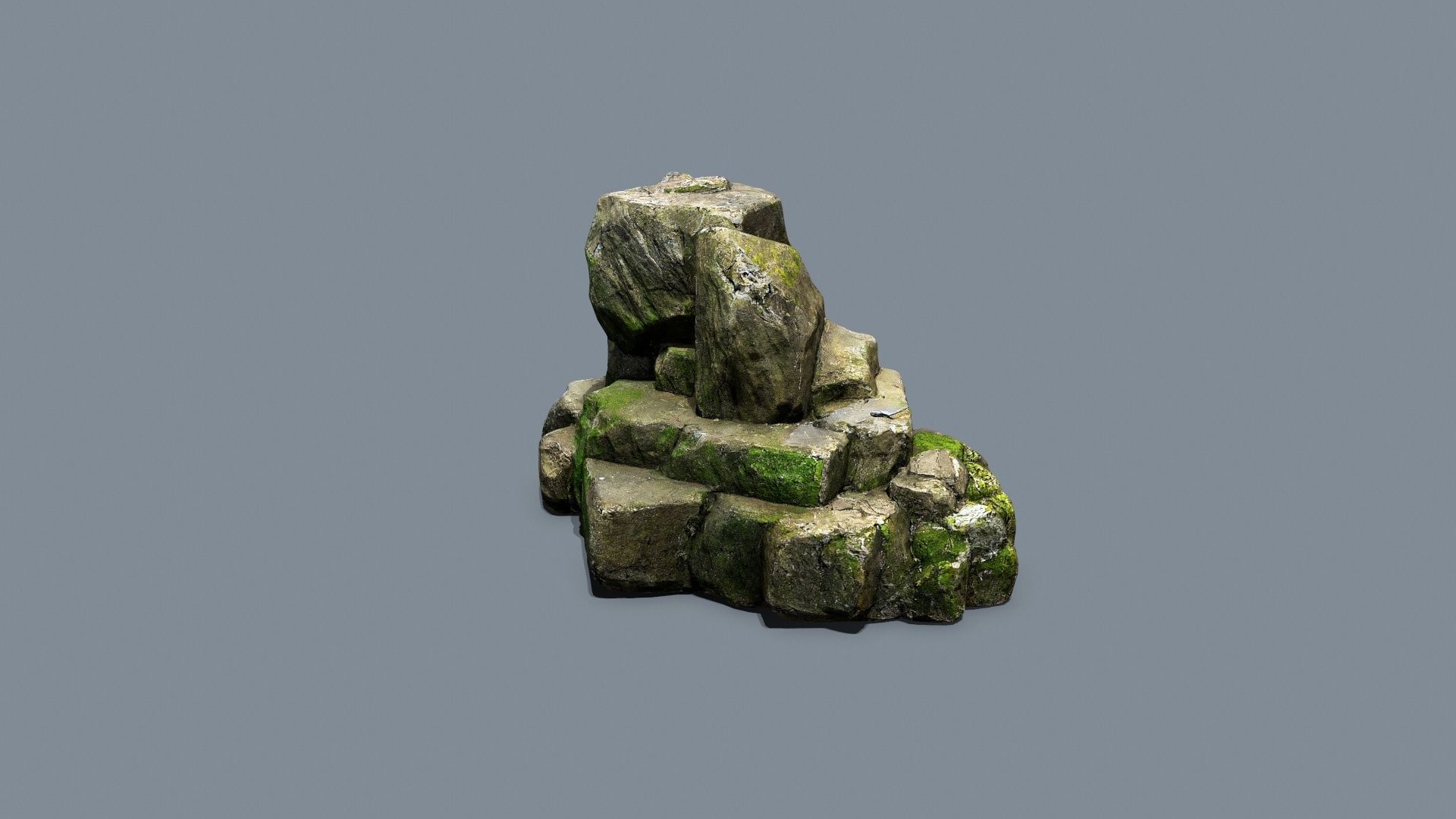 forest rocks Low-poly 3D model_7