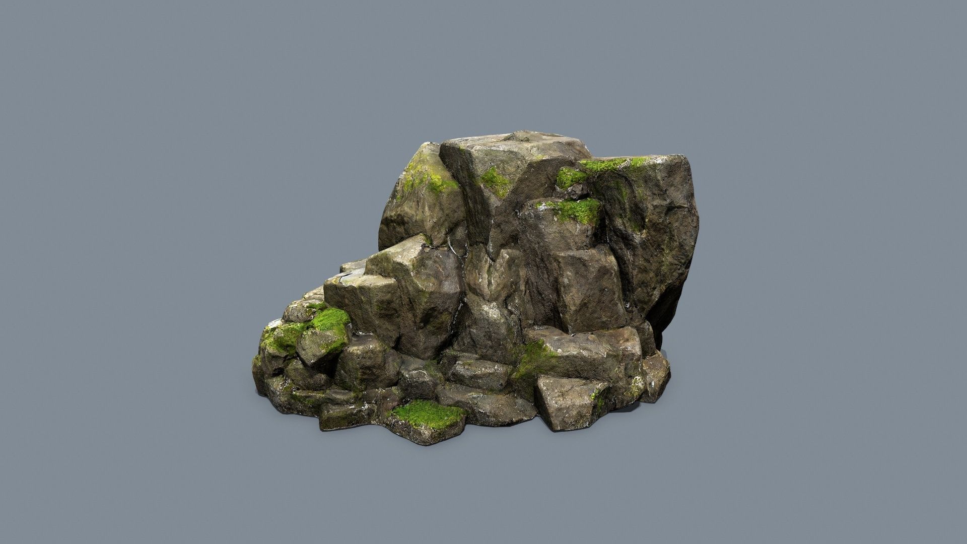 forest rocks Low-poly 3D model_1