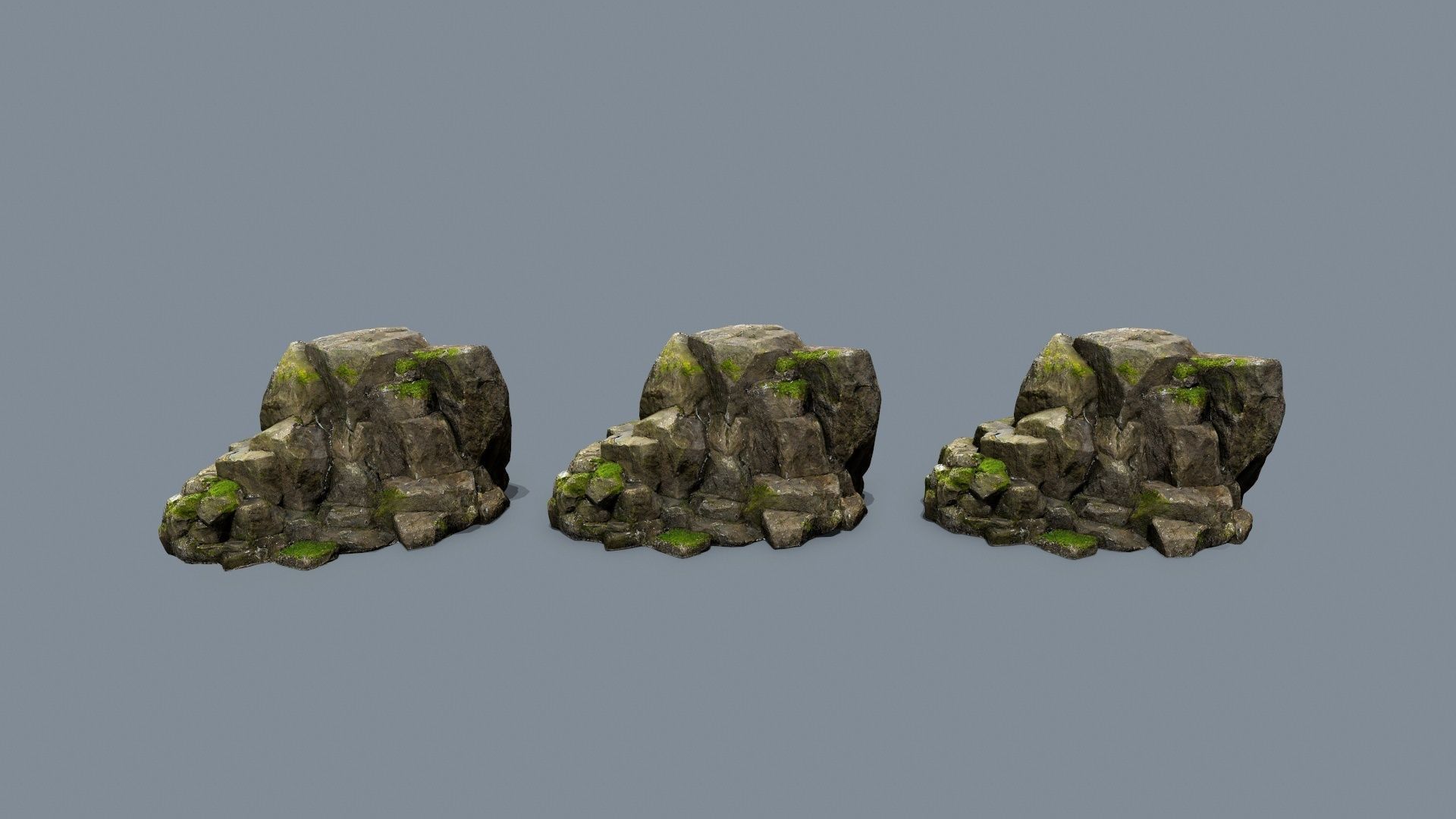 forest rocks Low-poly 3D model_10