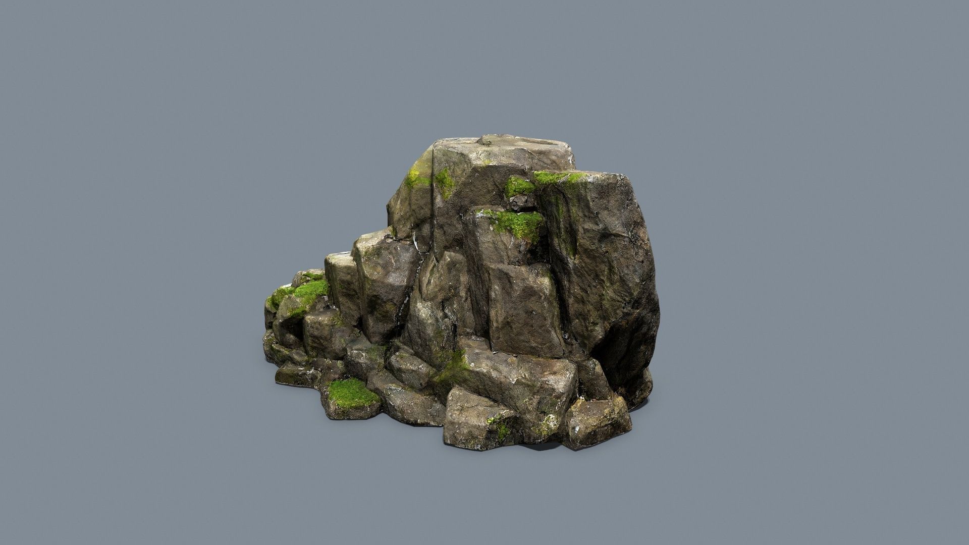 forest rocks Low-poly 3D model_2