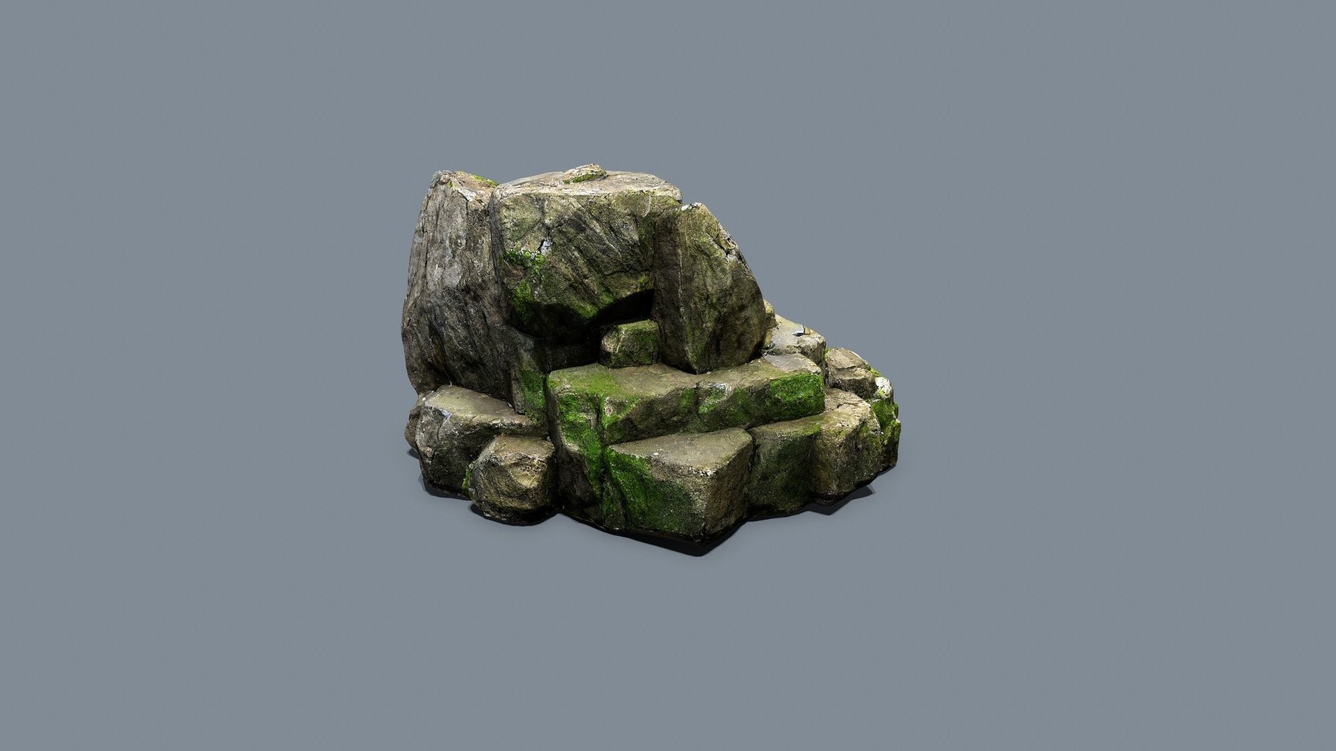 forest rocks Low-poly 3D model_6