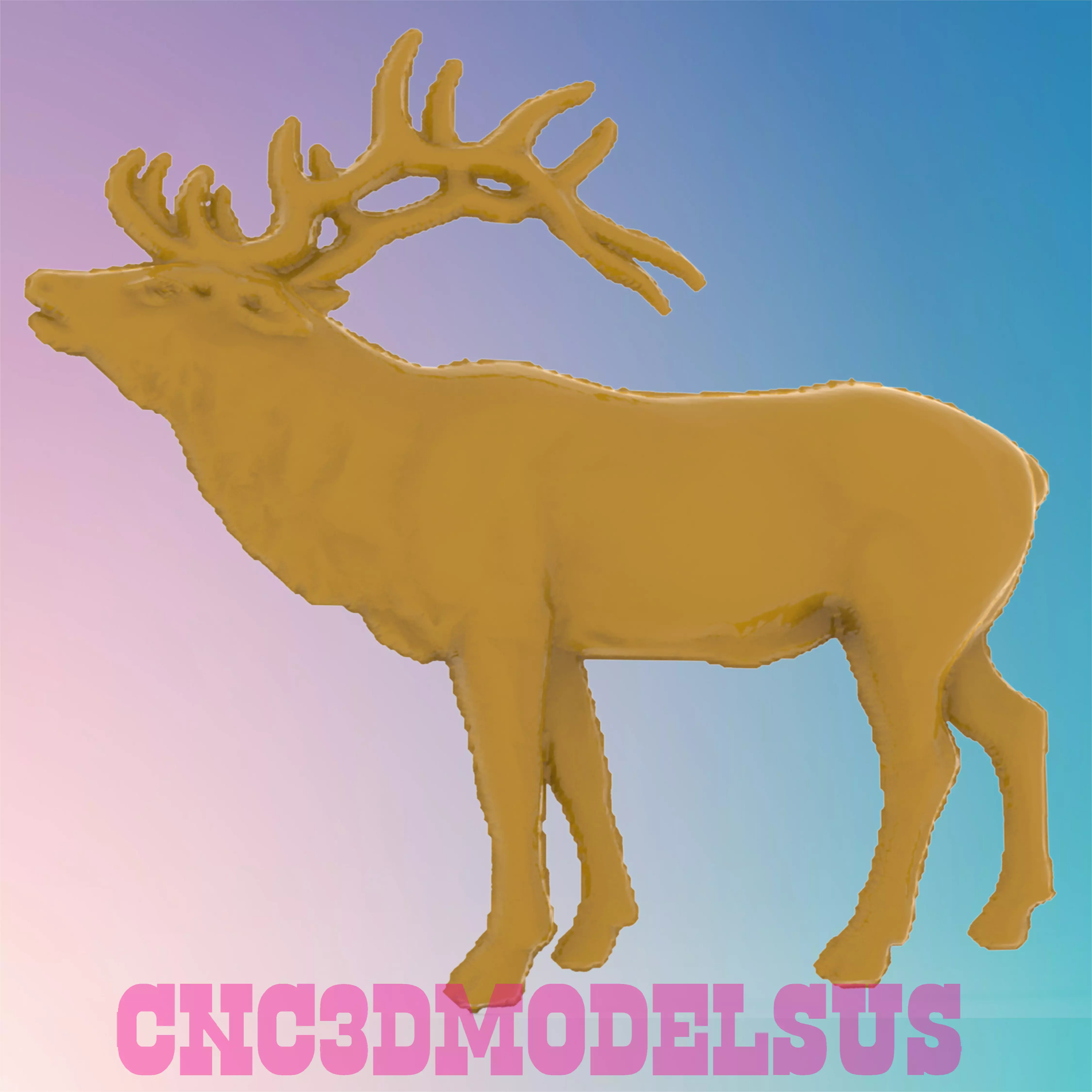 Elk 5 3D MODEL STL FILE FOR CNC ROUTER LASER 3D print model_0