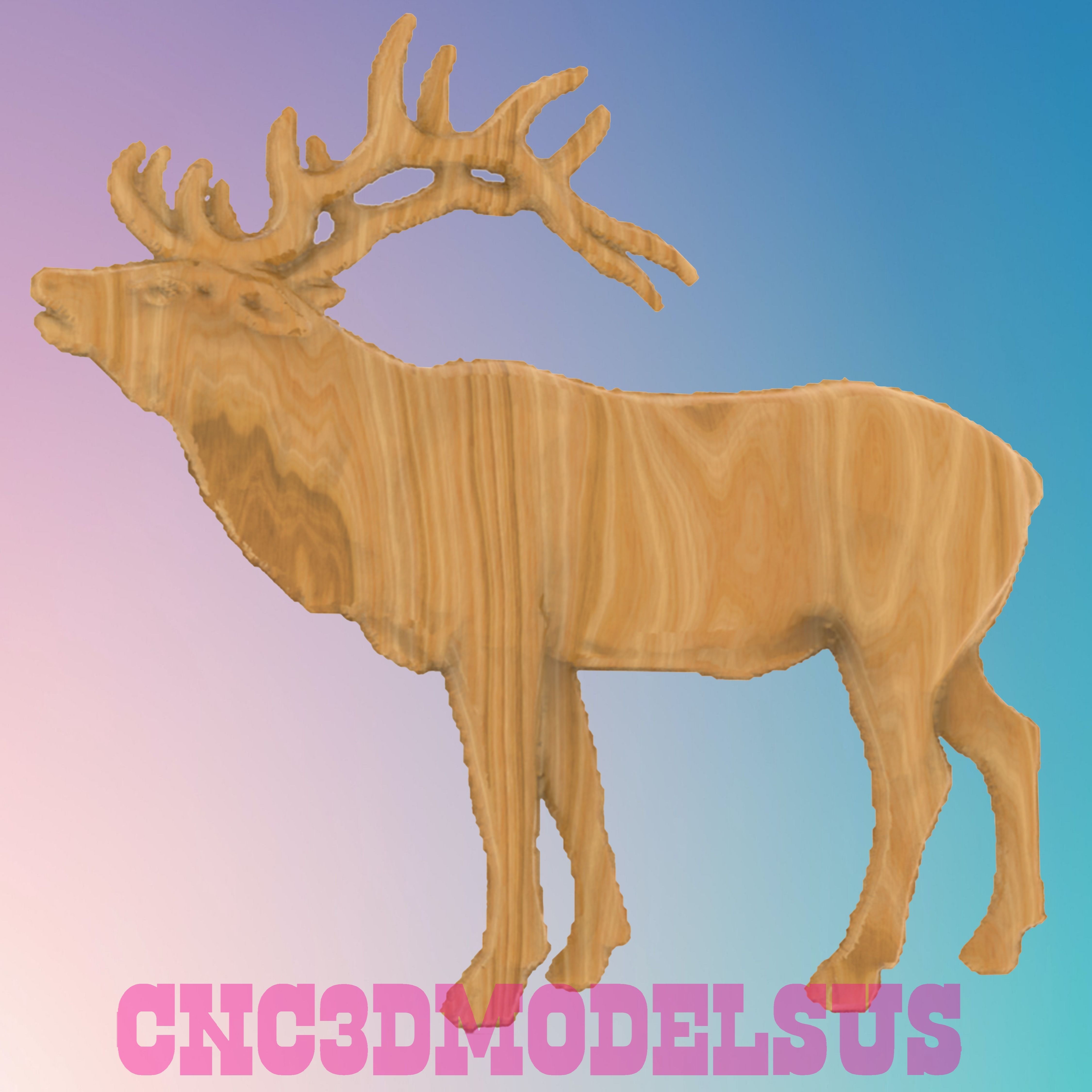 Elk 5 3D MODEL STL FILE FOR CNC ROUTER LASER 3D print model_2