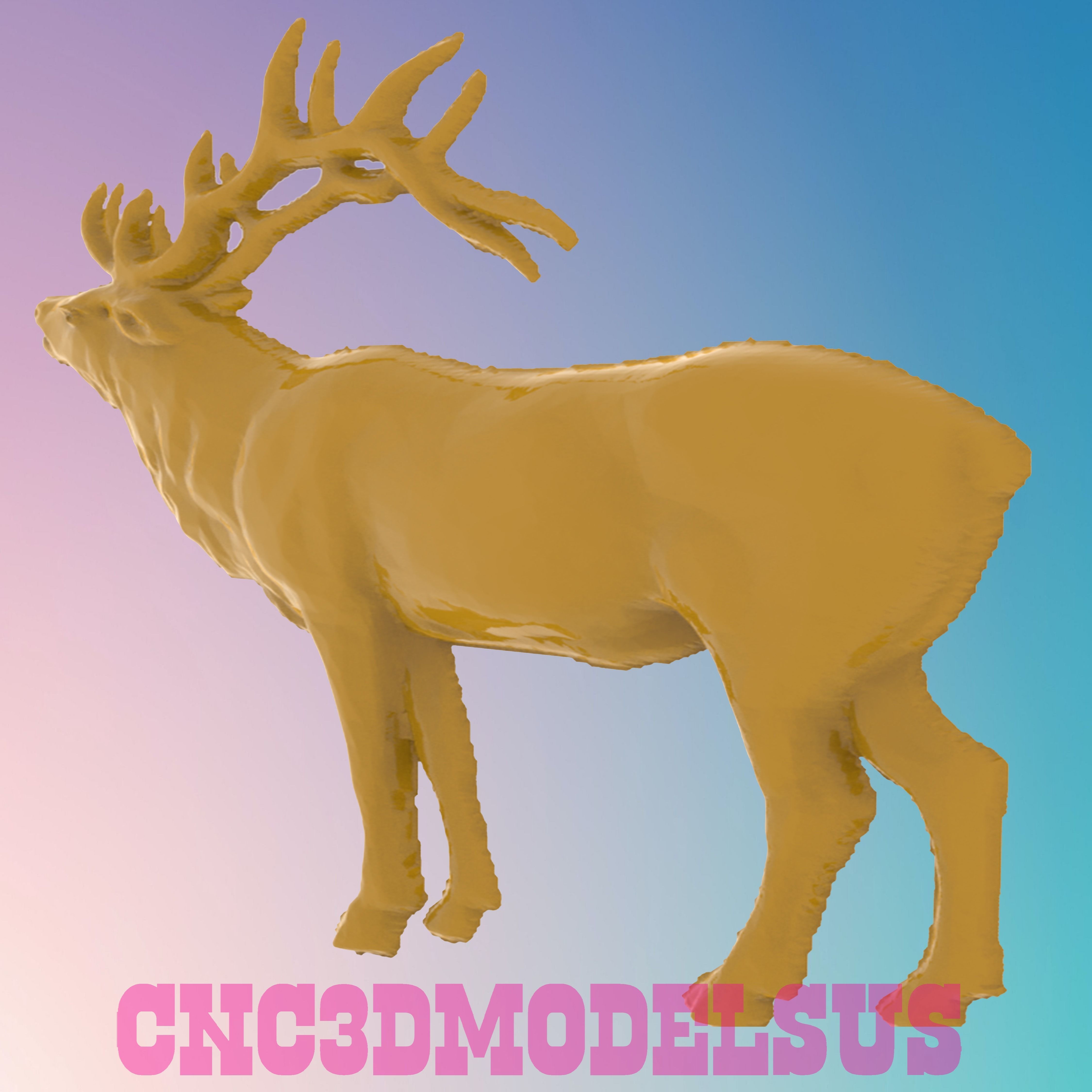Elk 5 3D MODEL STL FILE FOR CNC ROUTER LASER 3D print model_1