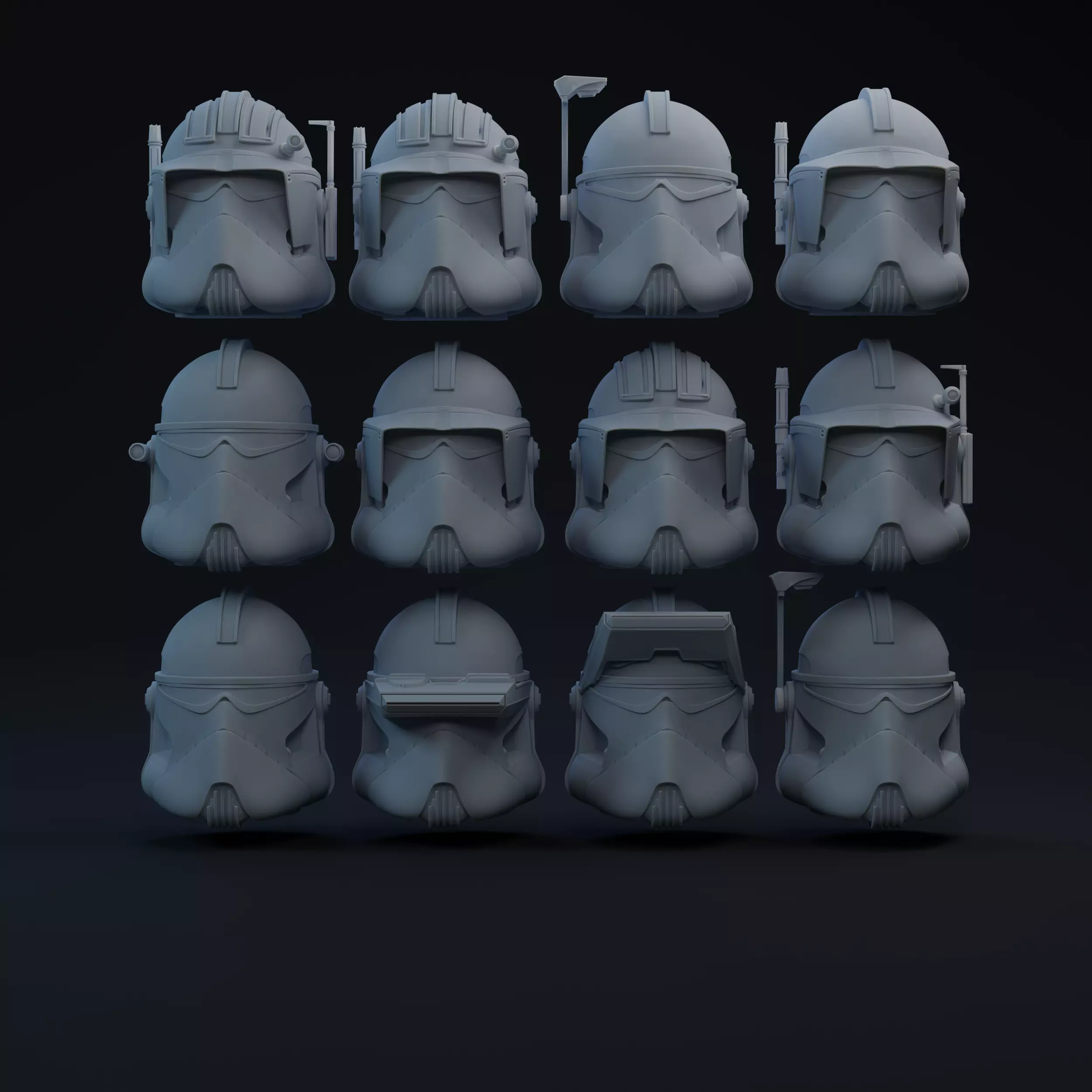 BARC Clone One-Twelfth Scale Helmets 3D print model_0