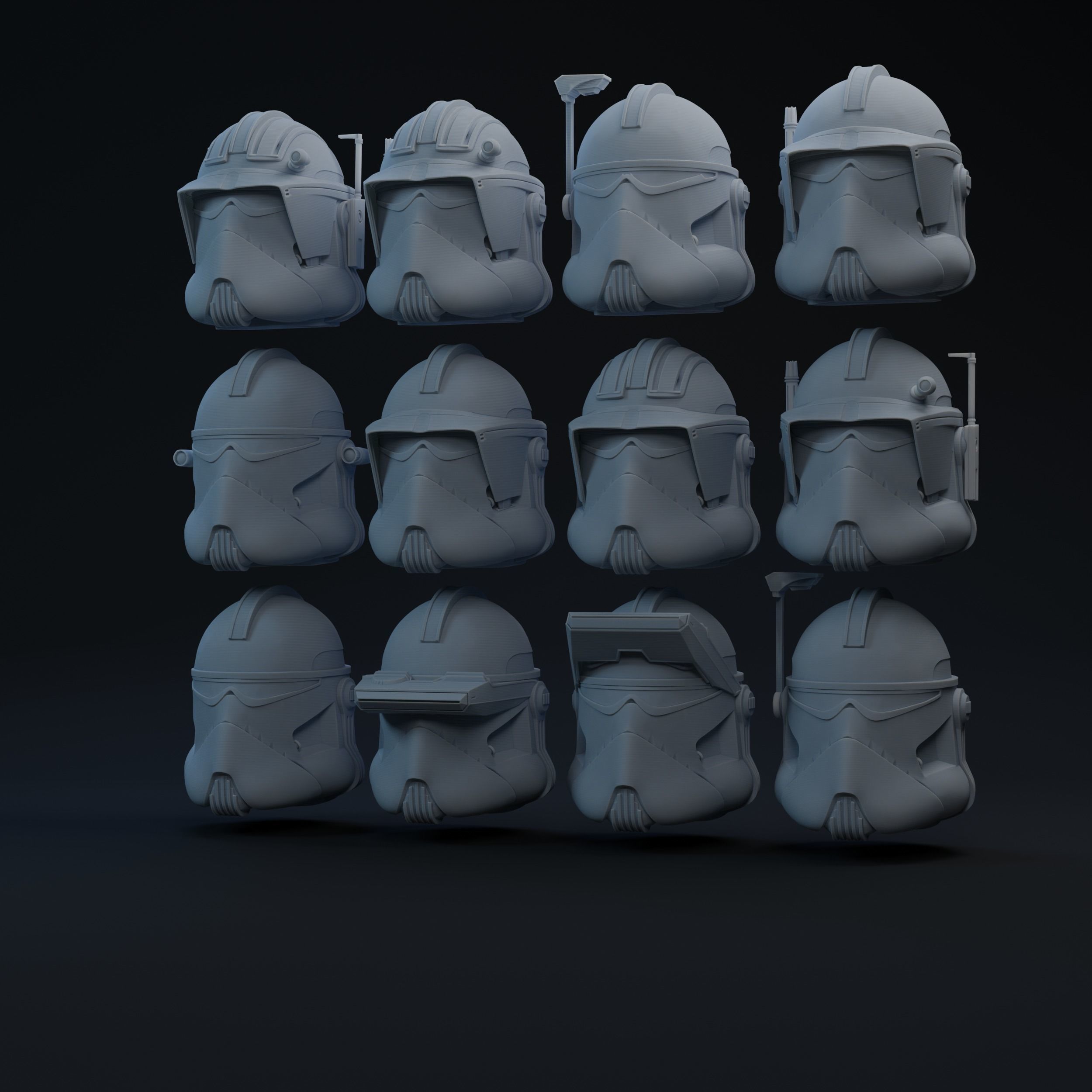 BARC Clone One-Twelfth Scale Helmets 3D print model_2