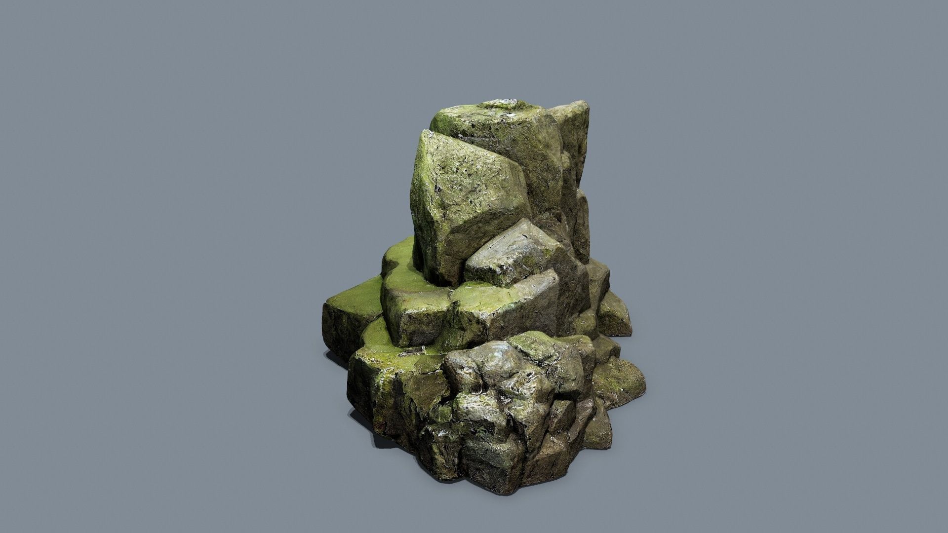 mossy rocks Low-poly 3D model_8