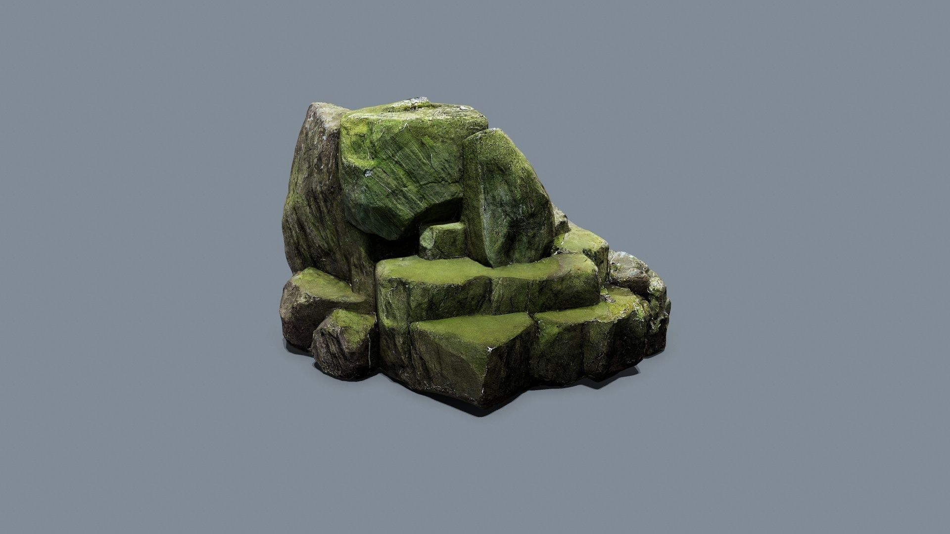 mossy rocks Low-poly 3D model_6