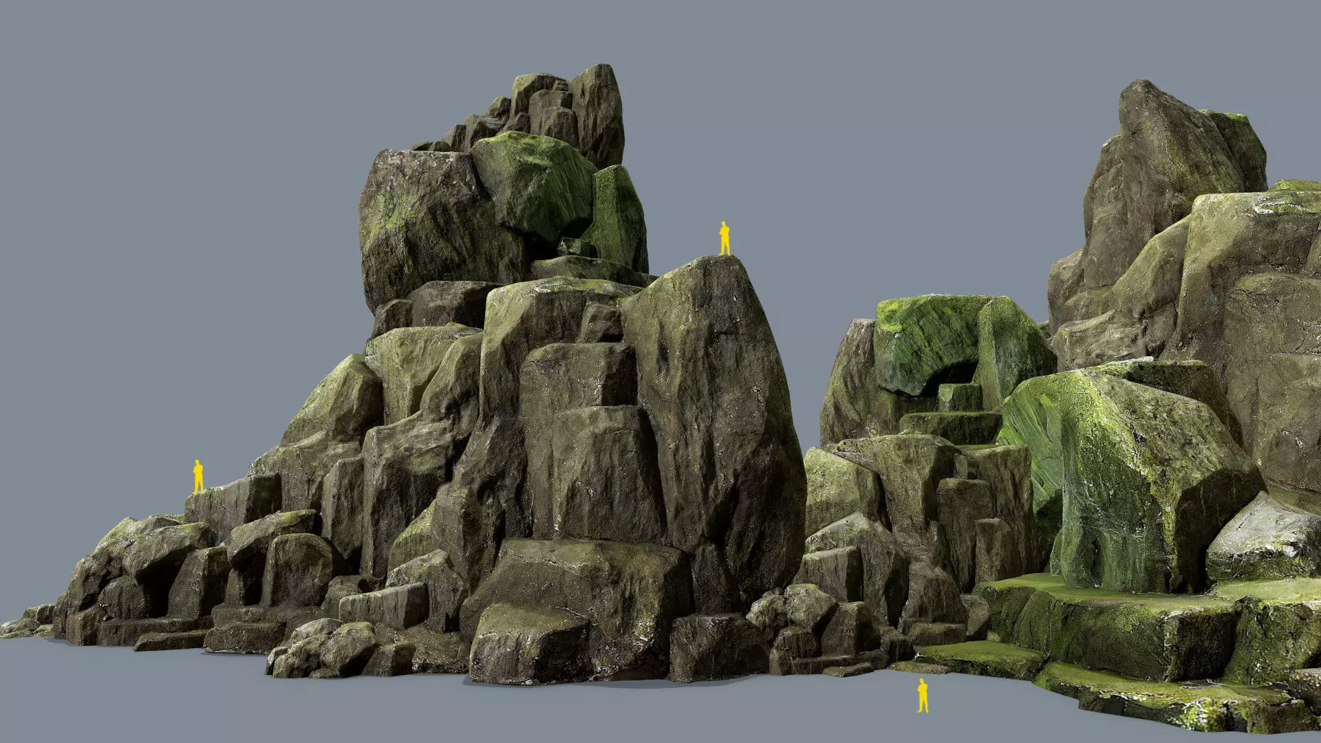 mossy rocks Low-poly 3D model_0