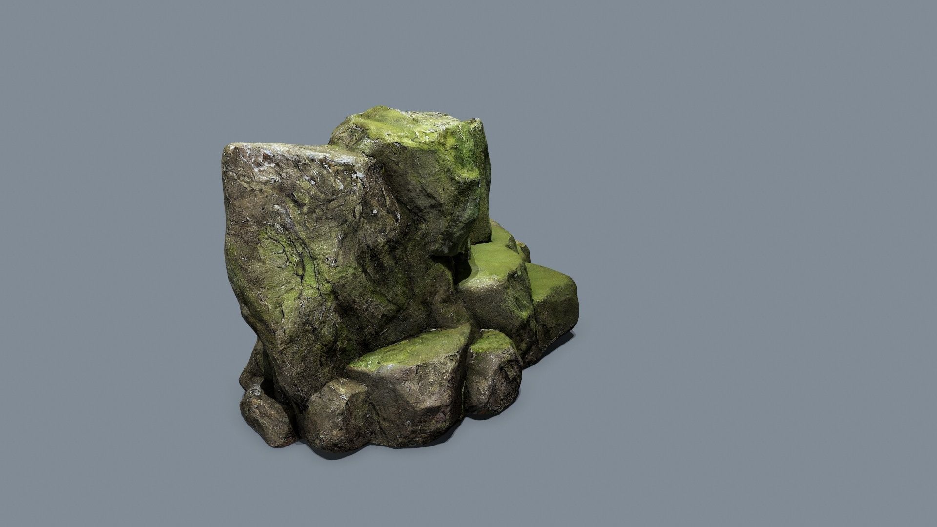 mossy rocks Low-poly 3D model_4