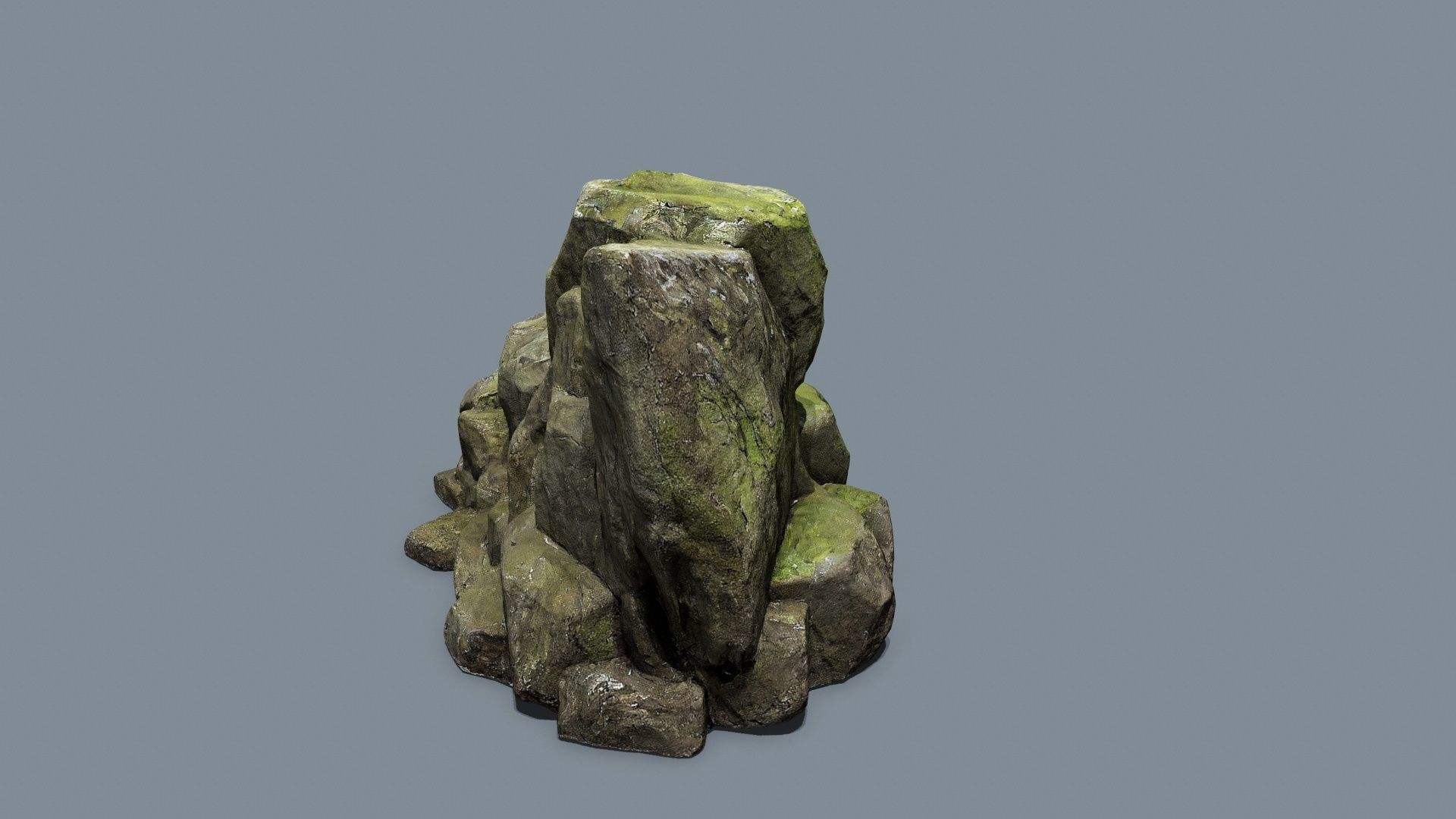 mossy rocks Low-poly 3D model_3