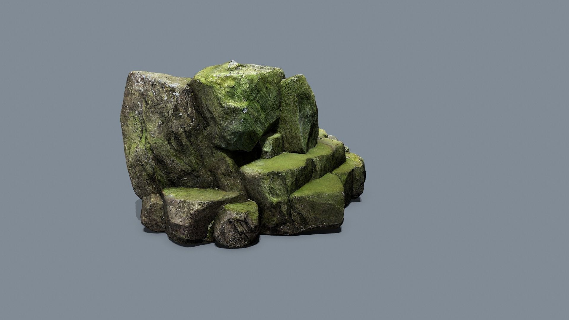 mossy rocks Low-poly 3D model_5