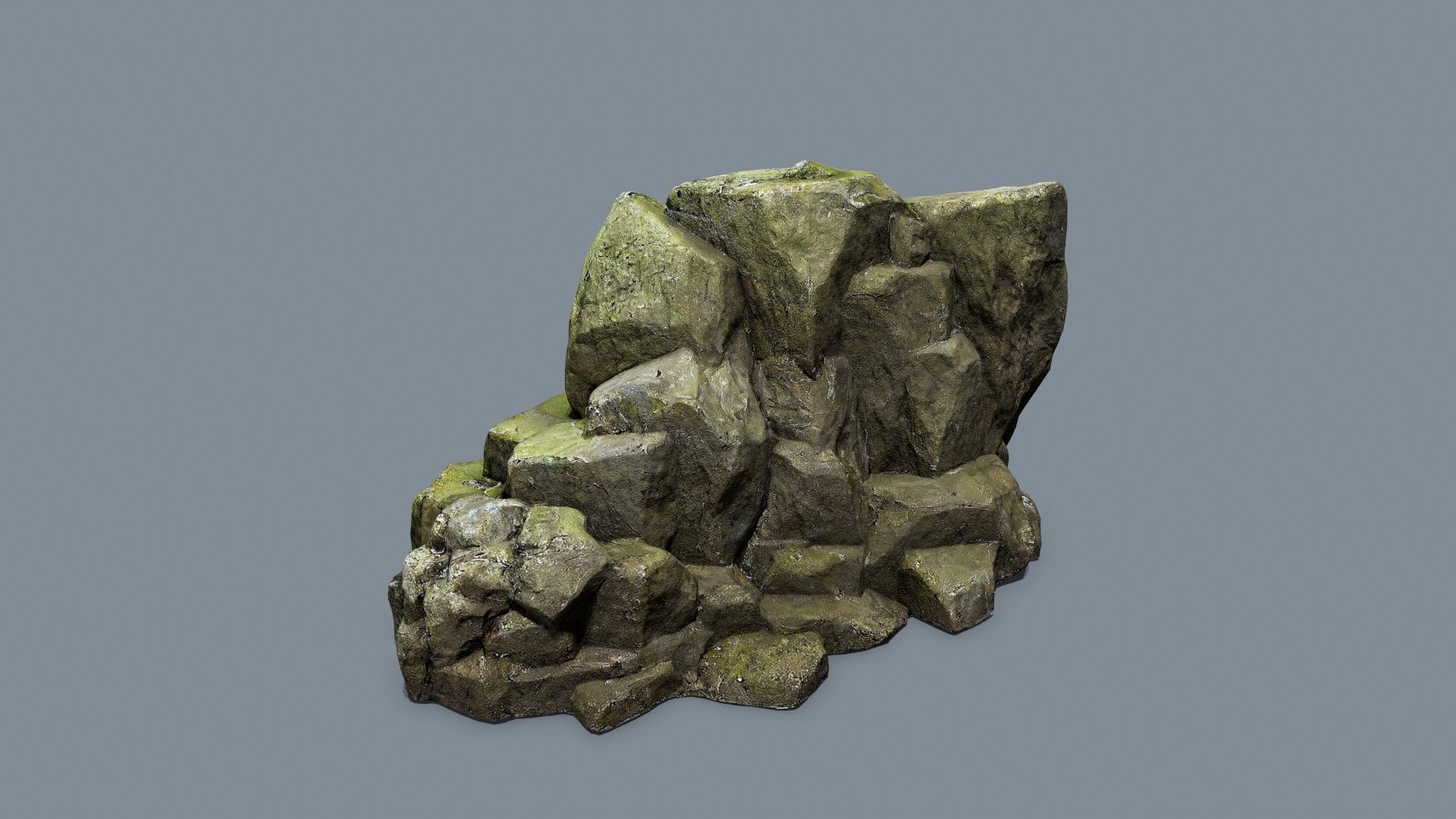 mossy rocks Low-poly 3D model_9