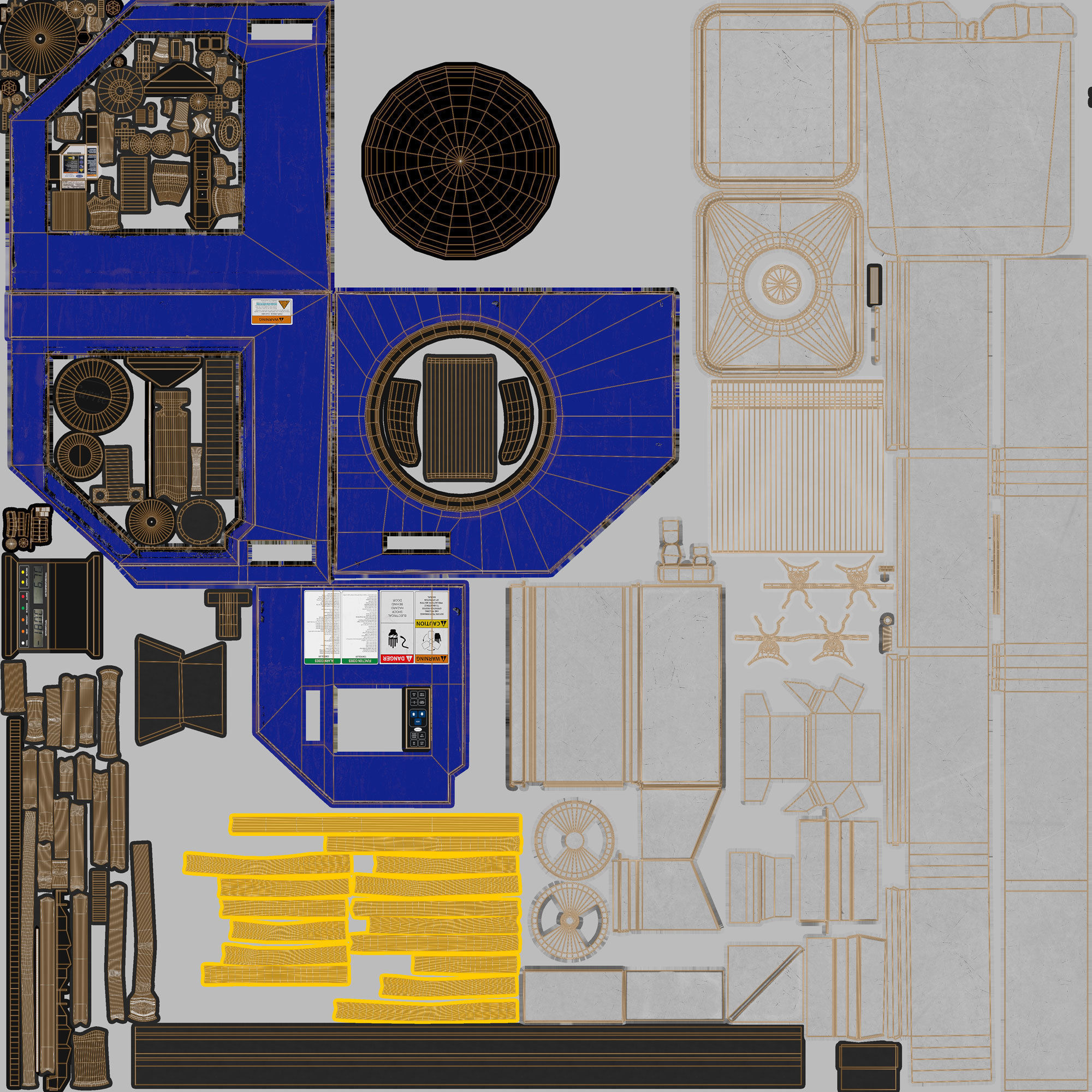 20ft Hamburg Sud shipping Container Reefer CARRIER 3D model_10