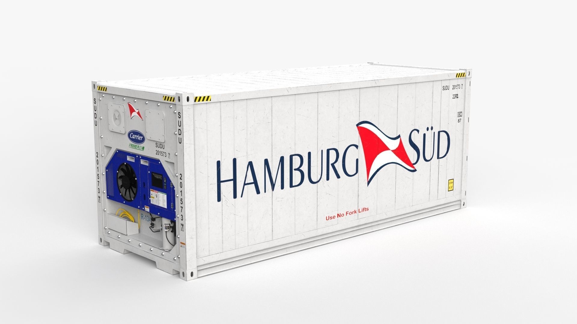 20ft Hamburg Sud shipping Container Reefer CARRIER 3D model_3