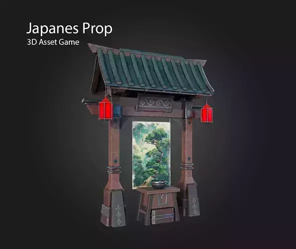 Japanese Prop Low-poly 3D model
