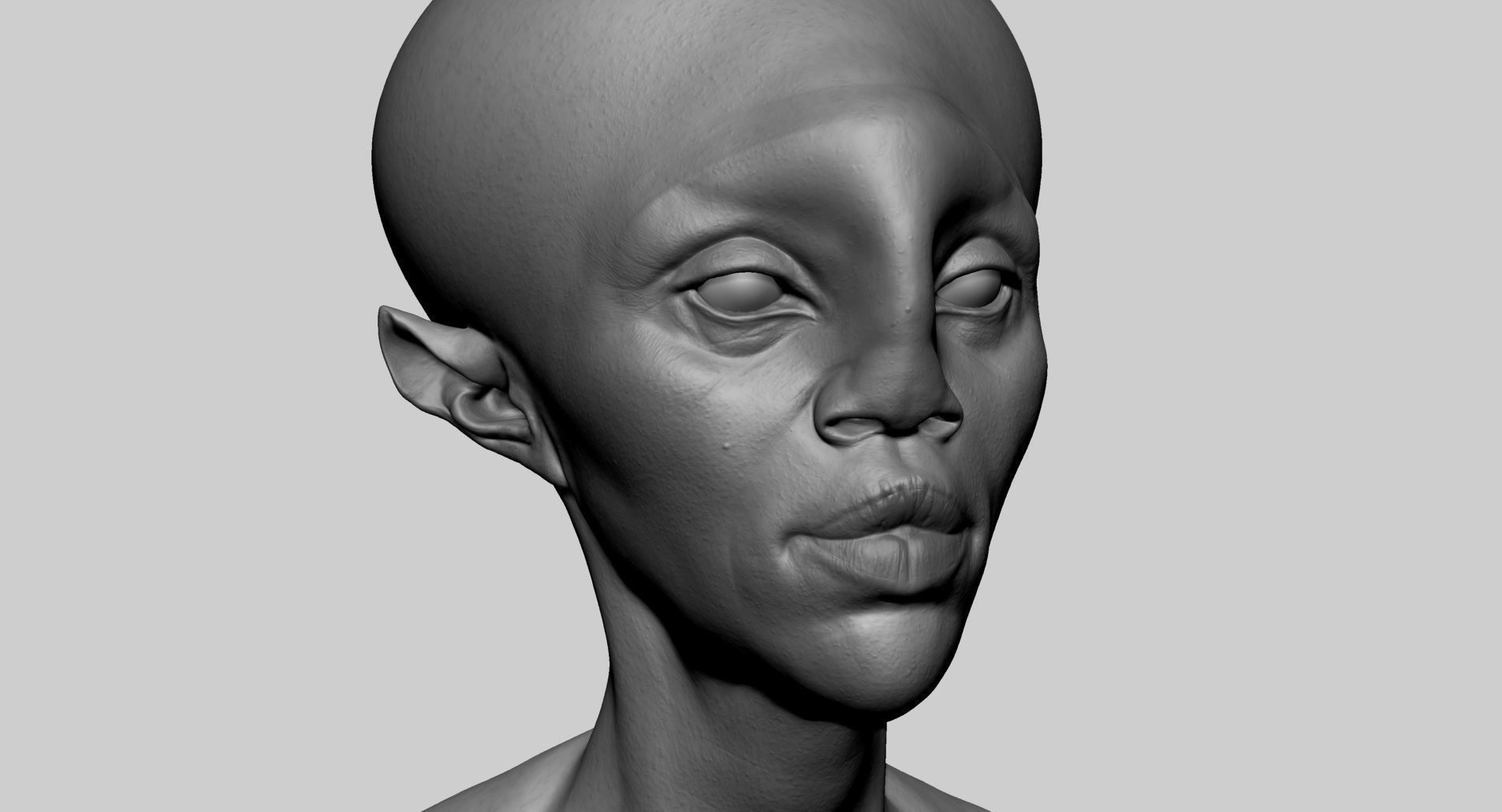 Fantasy Female Head Z 3D model_9