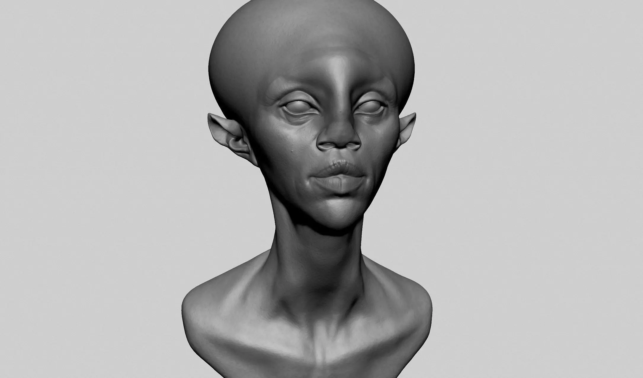 Fantasy Female Head Z 3D model_0