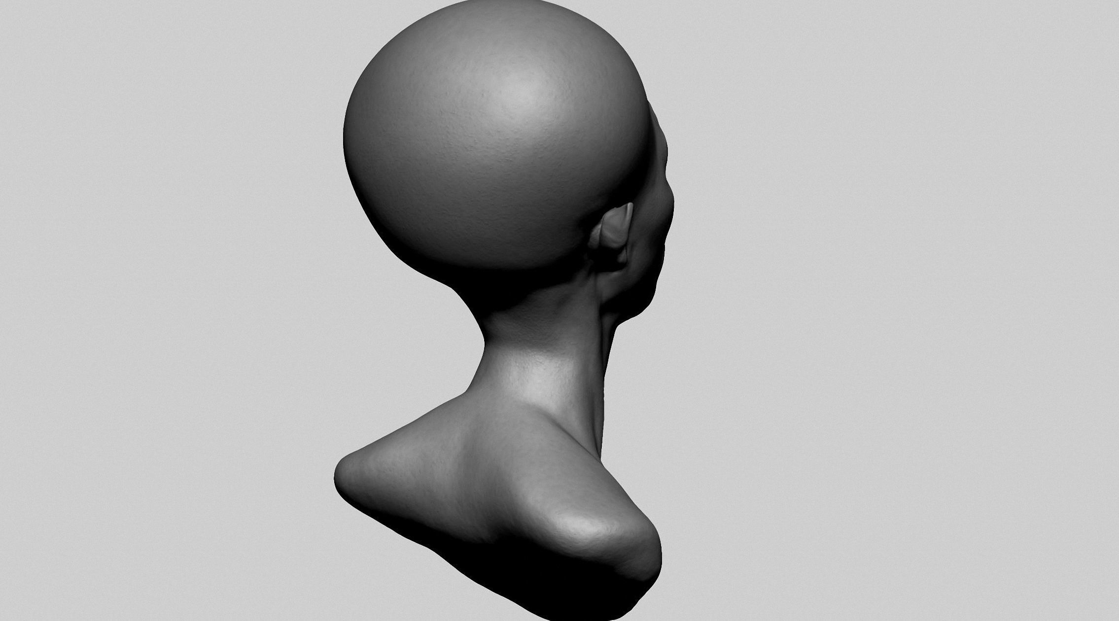 Fantasy Female Head Z 3D model_3