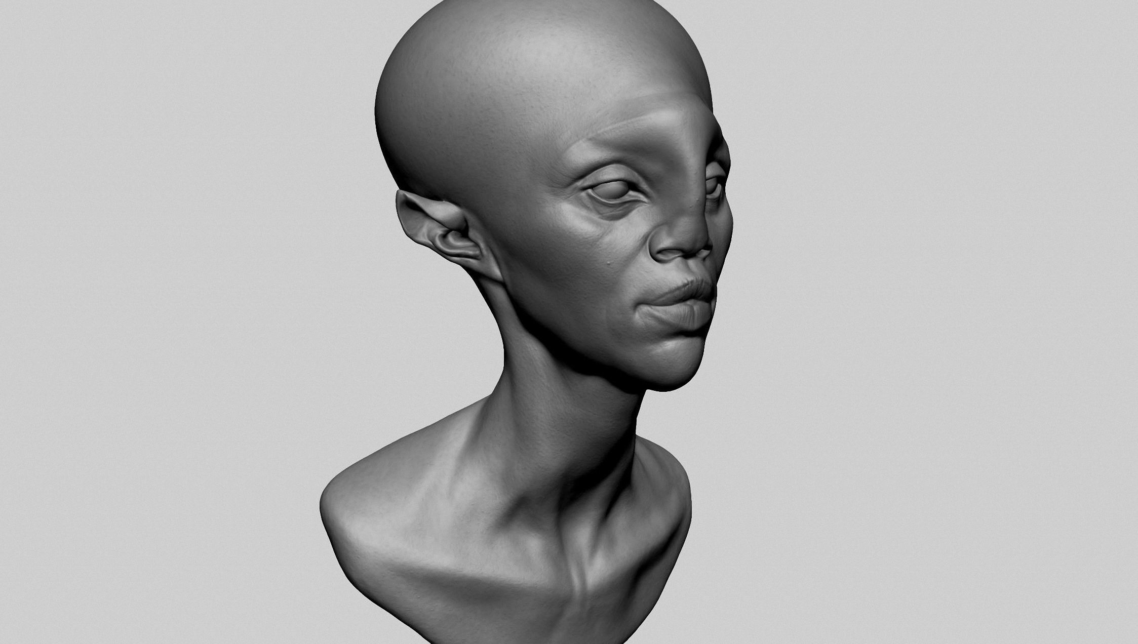 Fantasy Female Head Z 3D model_1