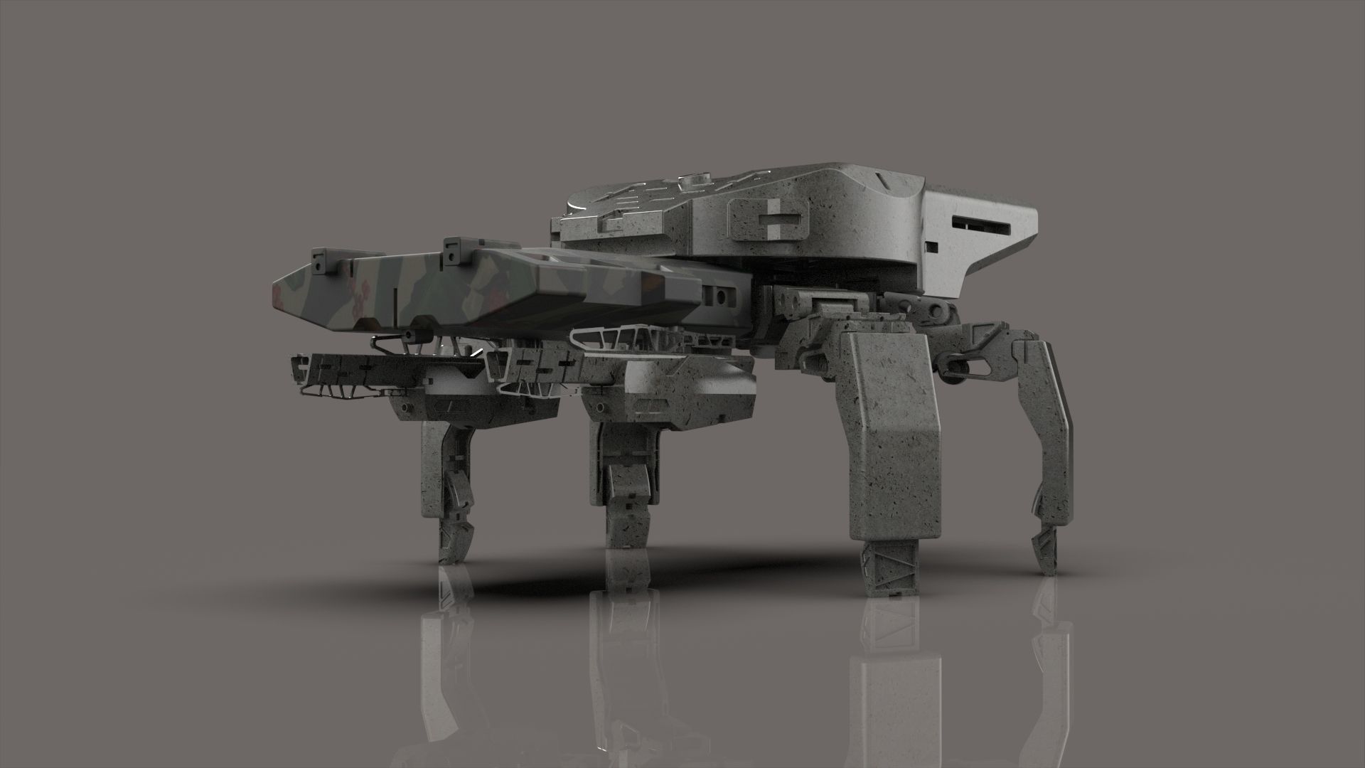 Robot mech four finger 3D model_3
