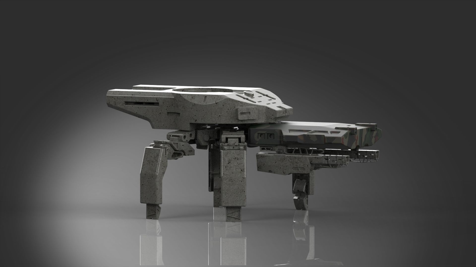 Robot mech four finger 3D model_5