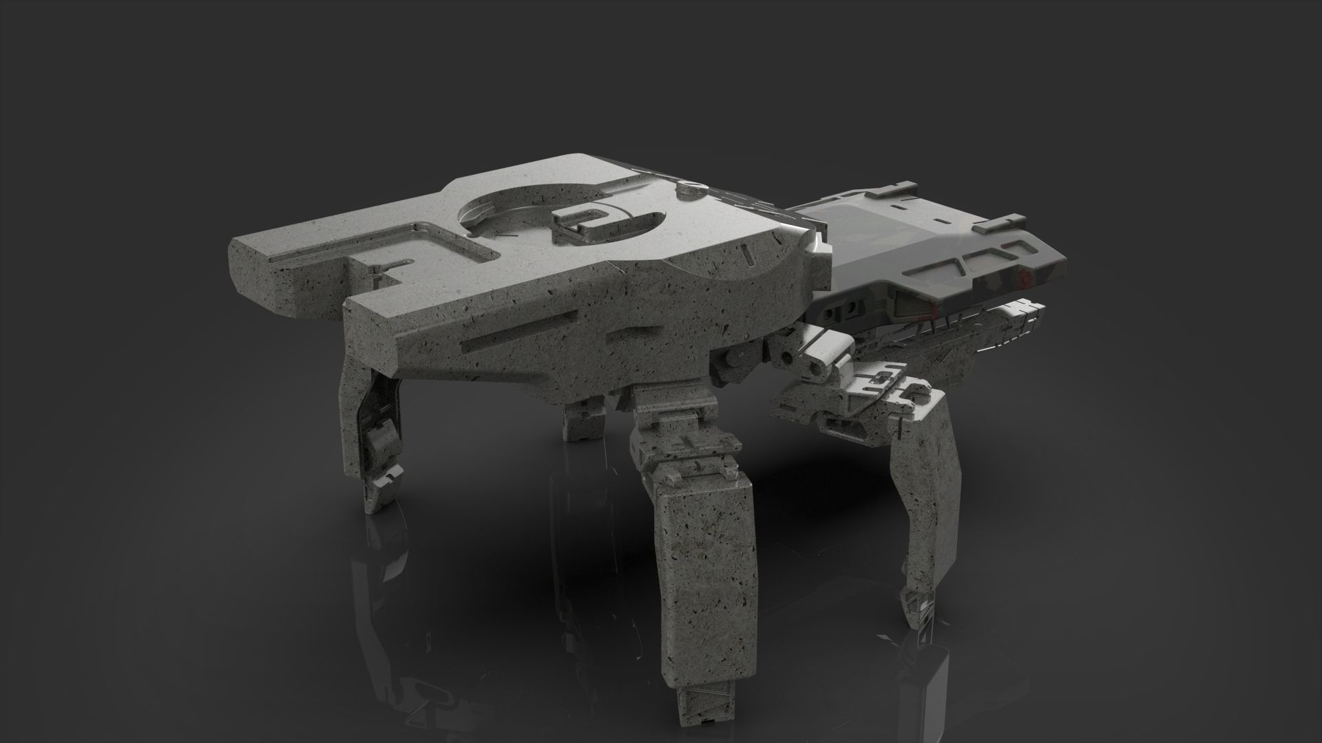 Robot mech four finger 3D model_1