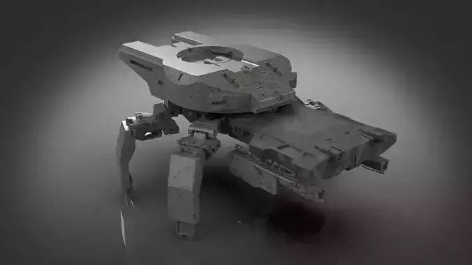 Robot mech four finger 3D model