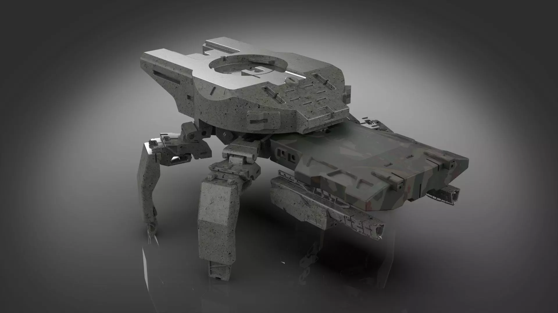 Robot mech four finger 3D model_0
