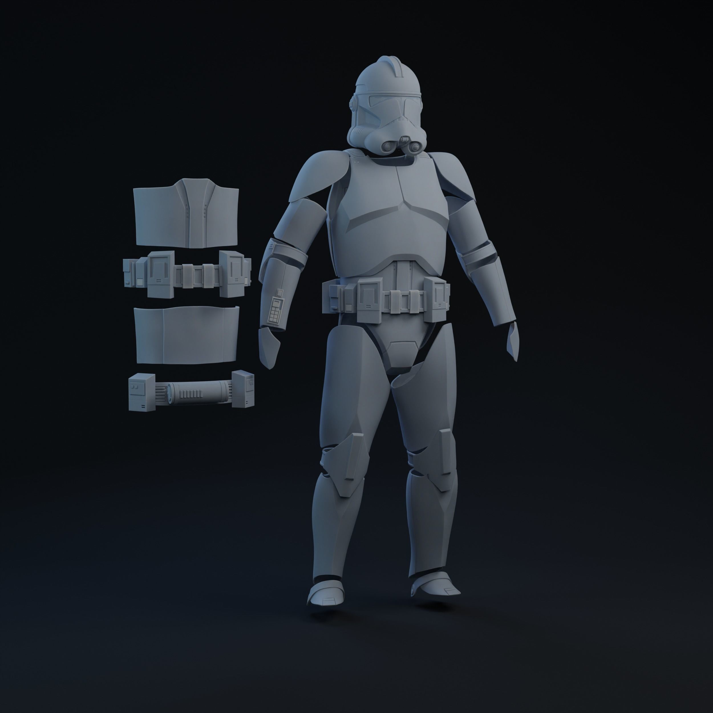 Phase 2 Clone Trooper Armor Live Action One-Twelfth Scale 3D print model_2