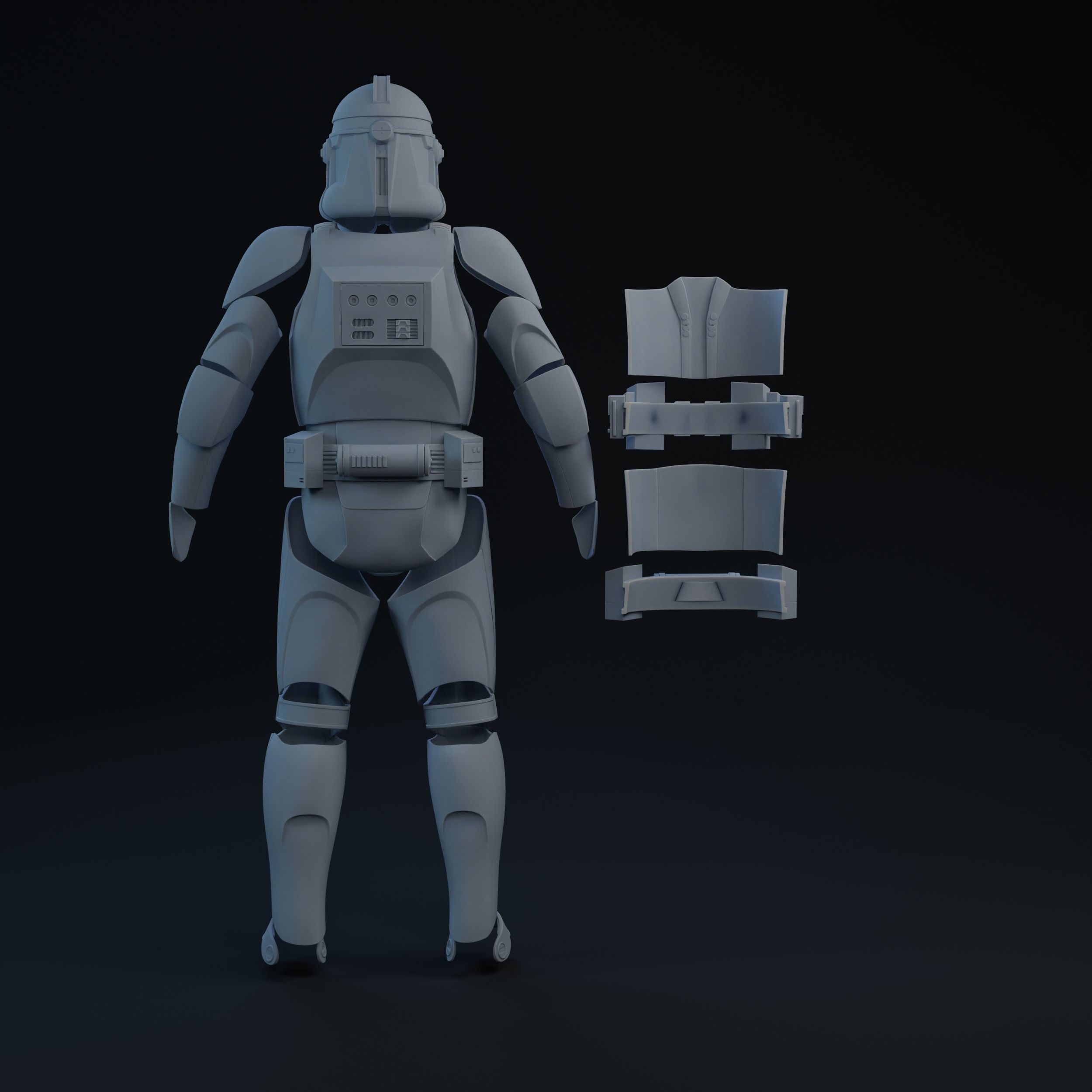 Phase 2 Clone Trooper Armor Live Action One-Twelfth Scale 3D print model_3