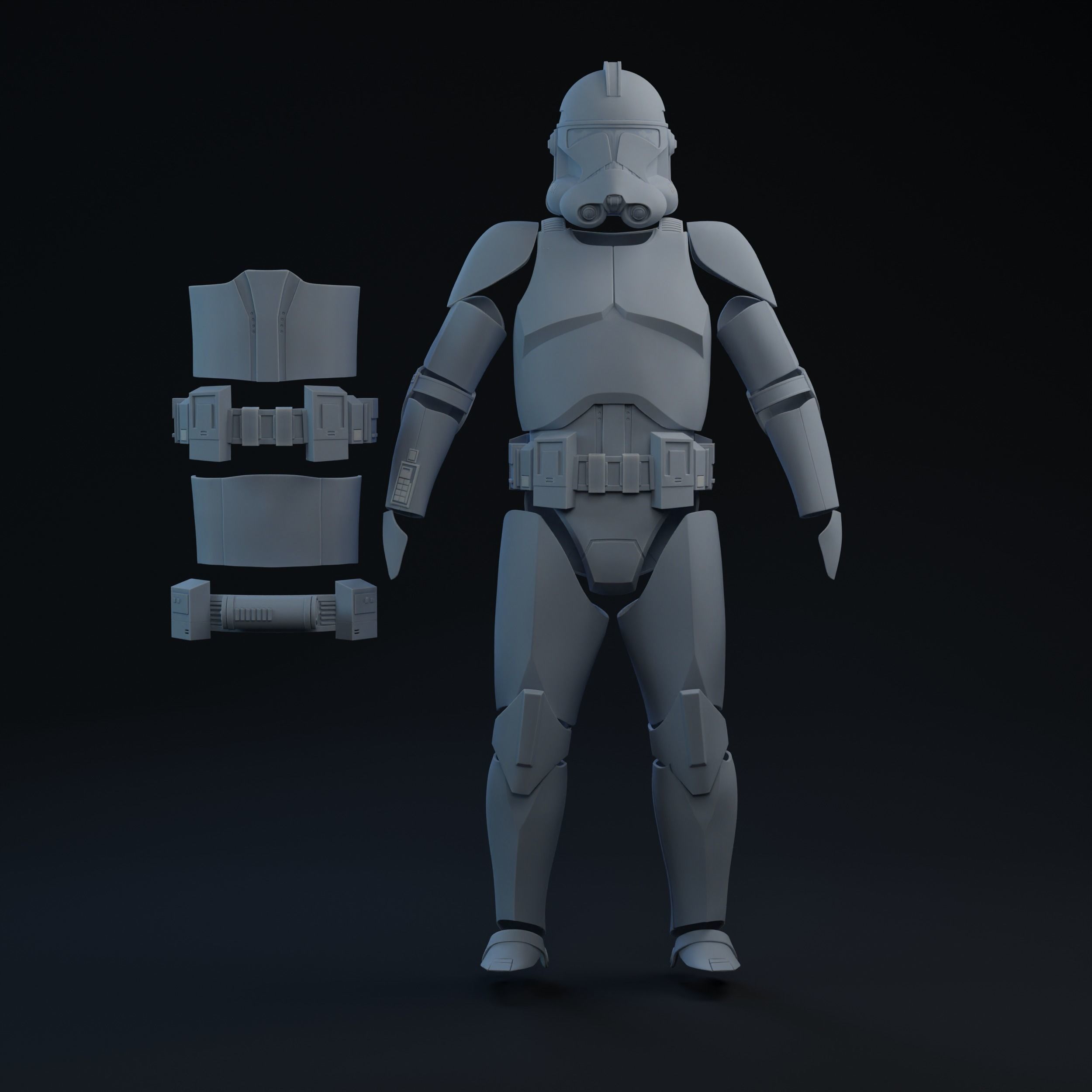 Phase 2 Clone Trooper Armor Live Action One-Twelfth Scale 3D print model_1
