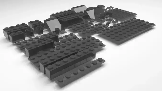 Grey Glass Lego Bricks Set