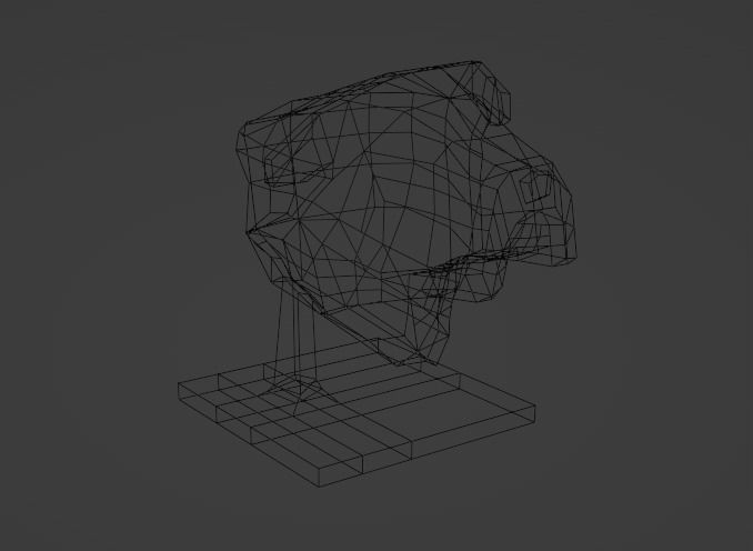 Bulldog lowpoly bust 3D model_2