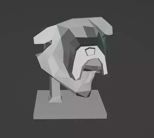 Bulldog lowpoly bust 3D model