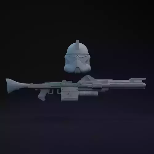 P2 Clone Captain Fordo Helmet and Blaster One-Twelfth Scale Kit 3D print model
