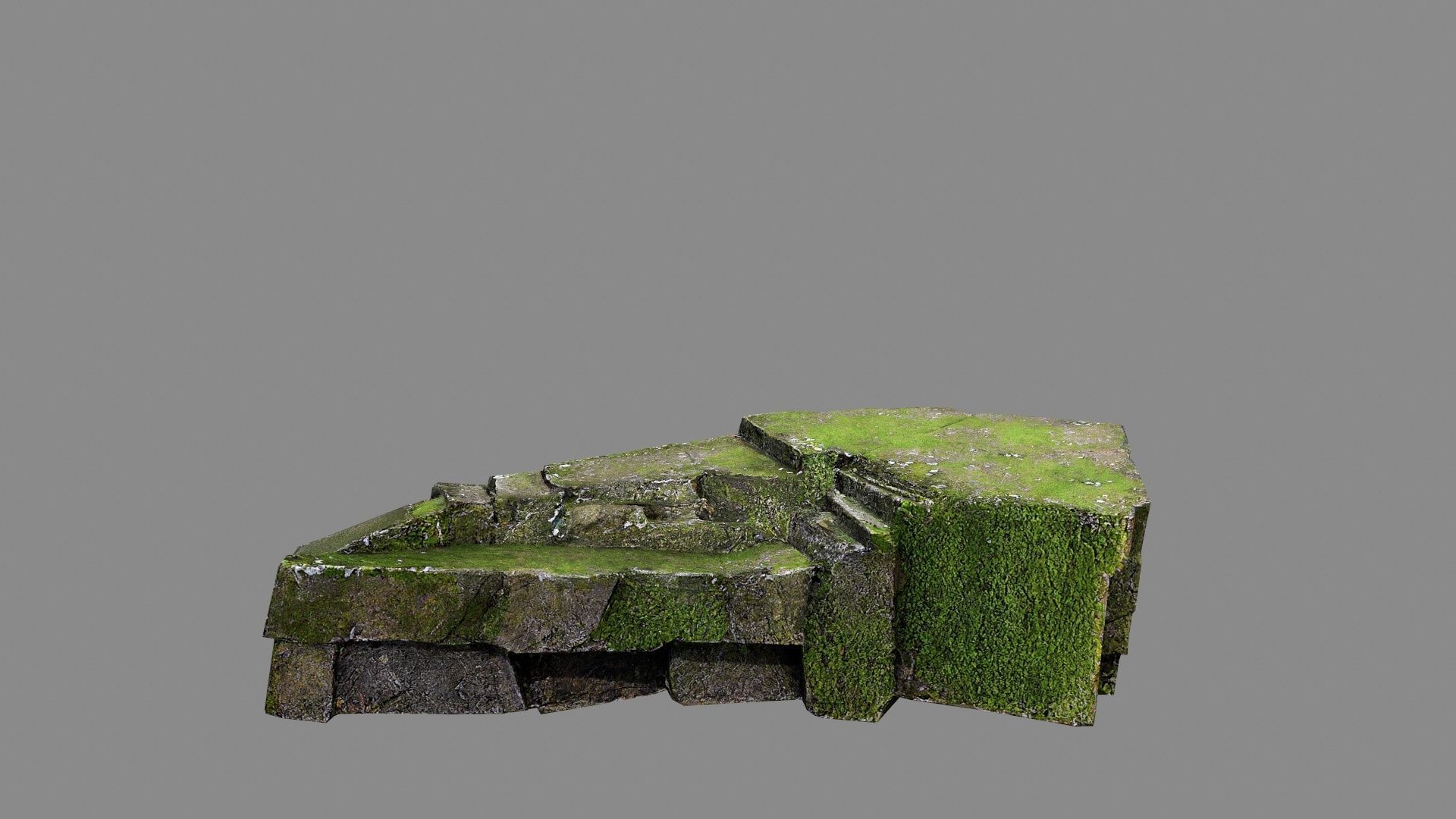 mossy rocks Low-poly 3D model_12