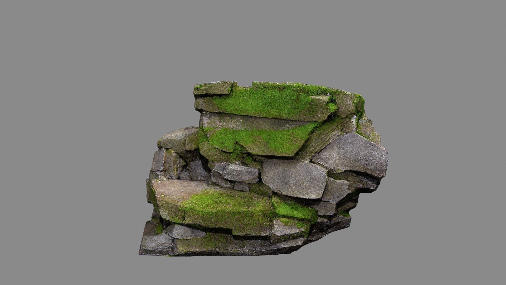 mossy rocks Low-poly 3D model_2