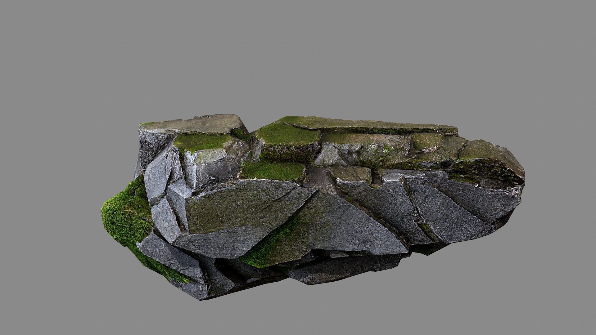 mossy rocks Low-poly 3D model_1