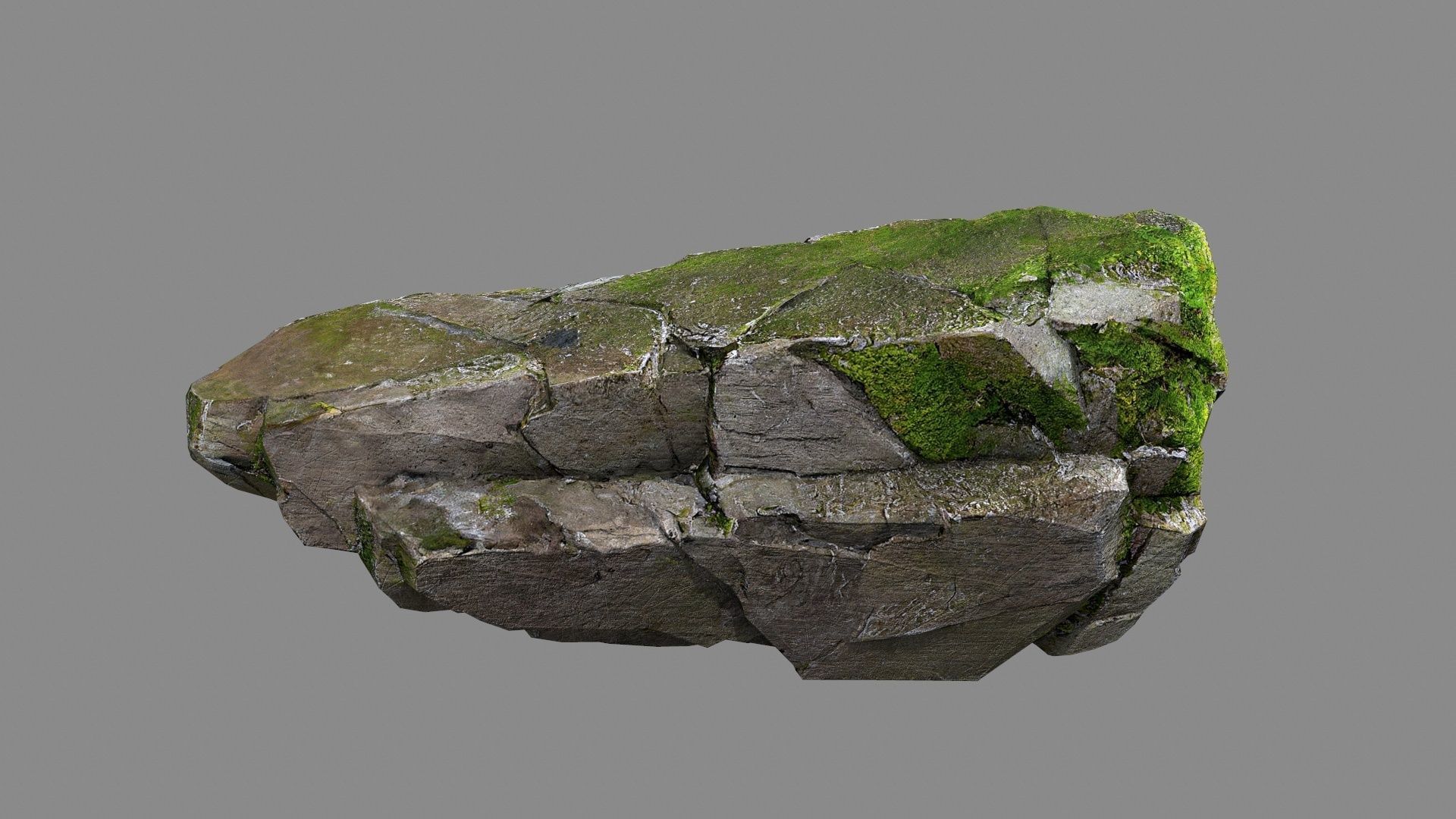 mossy rocks Low-poly 3D model_4