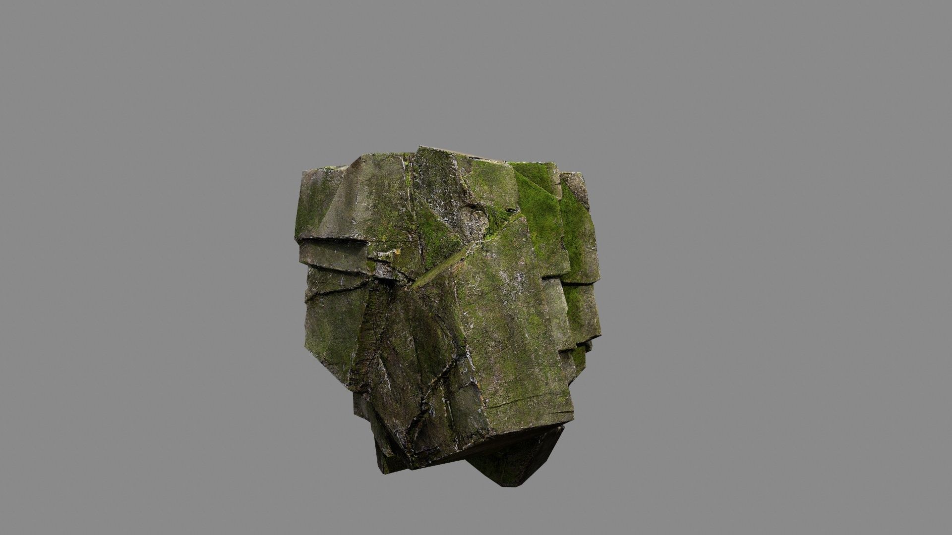 mossy rocks Low-poly 3D model_9