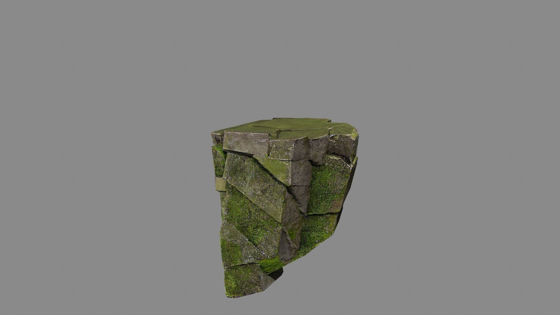 mossy rocks Low-poly 3D model_10