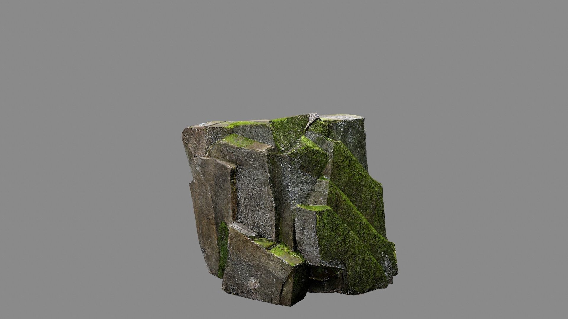 mossy rocks Low-poly 3D model_8