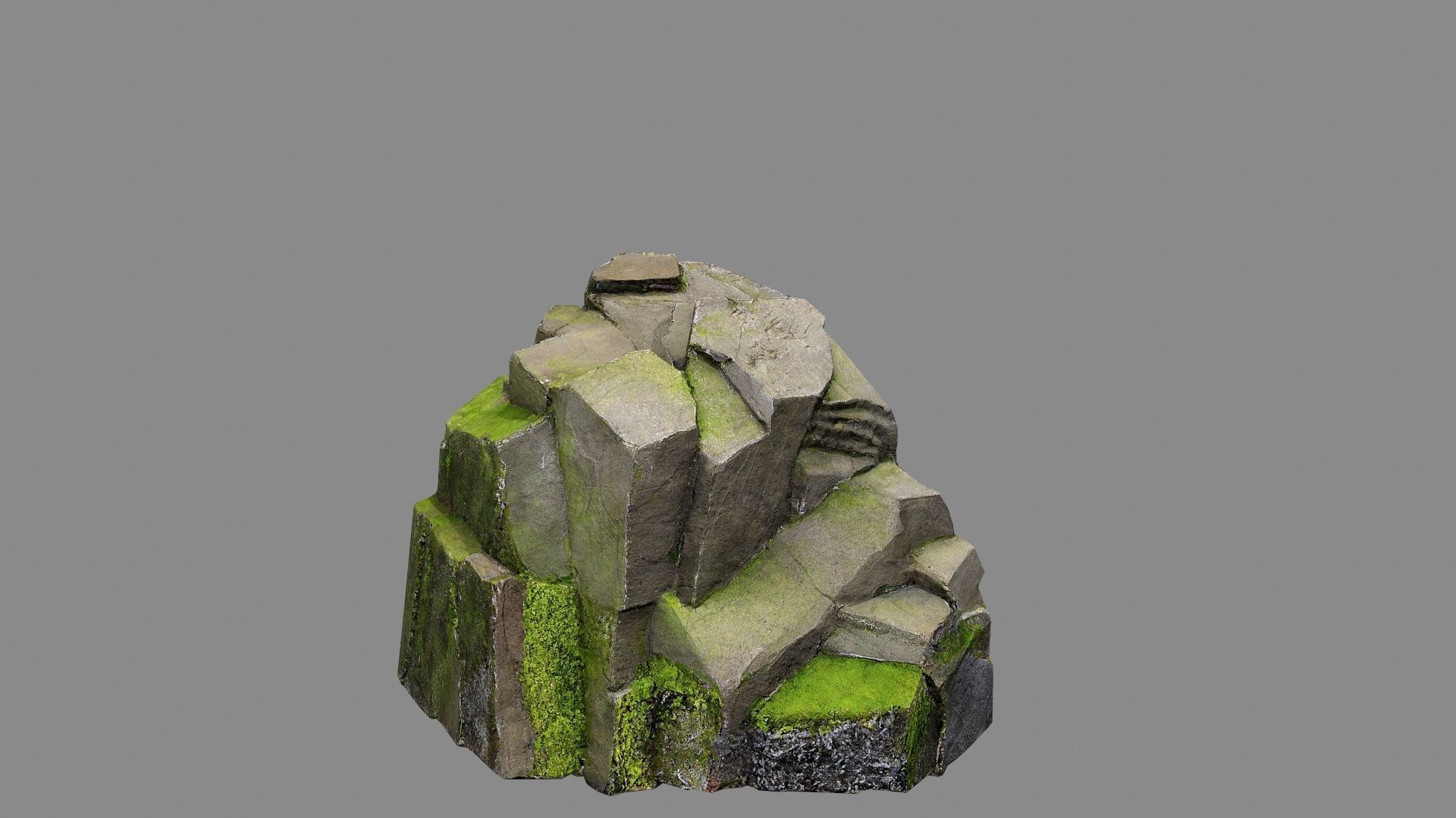 mossy rocks Low-poly 3D model_3
