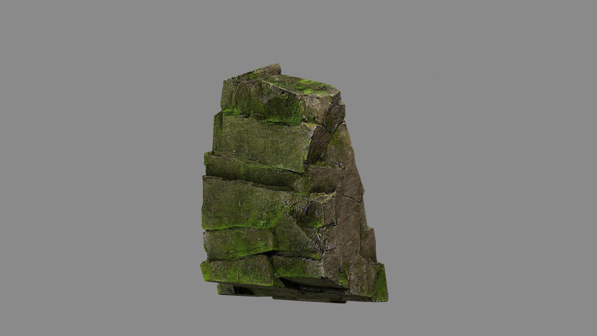 mossy rocks Low-poly 3D model_7