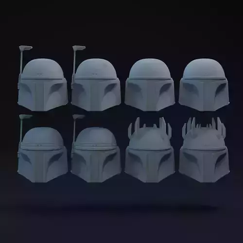 Mandalorian One-Twelfth Scale Helmets