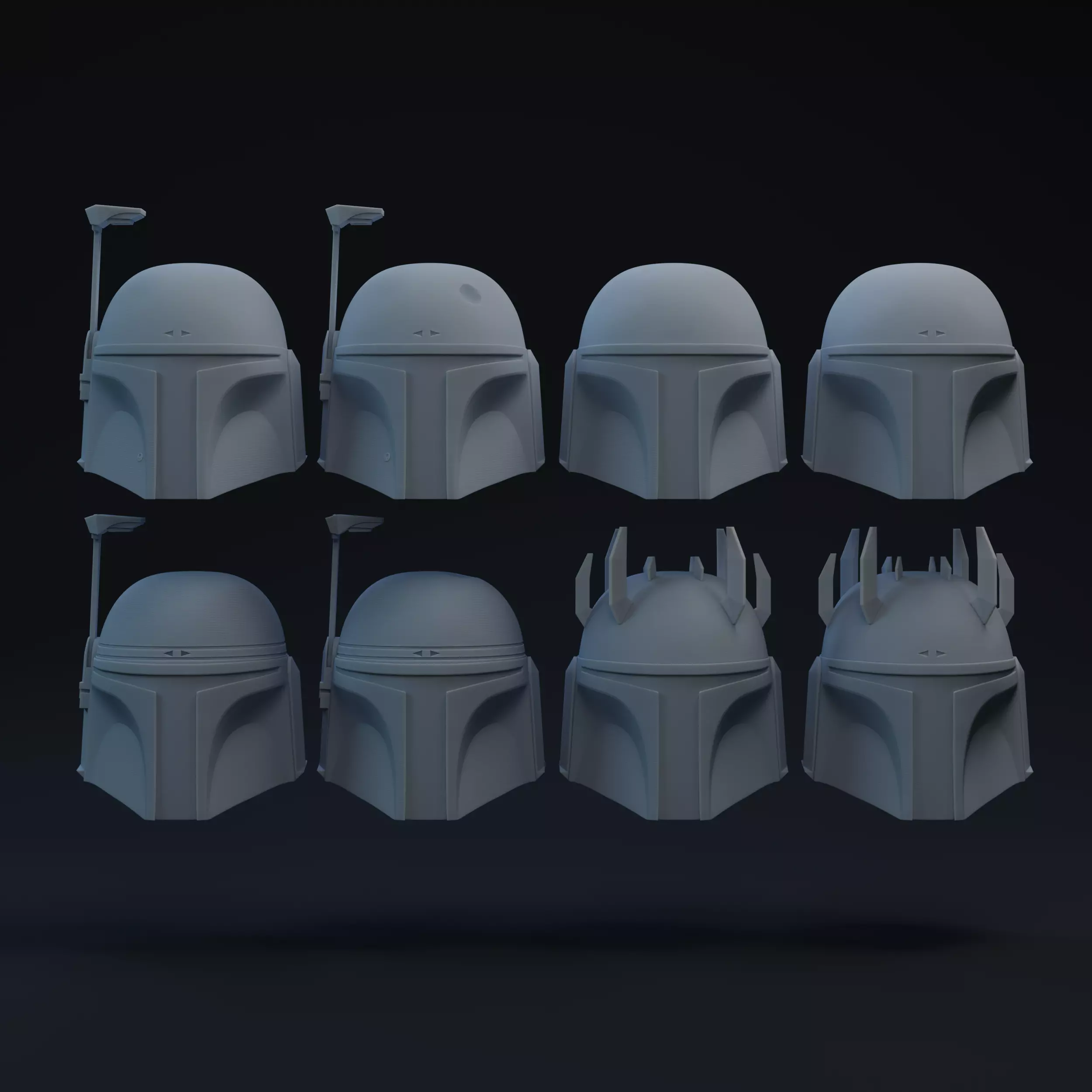 Mandalorian One-Twelfth Scale Helmets 3D print model_0